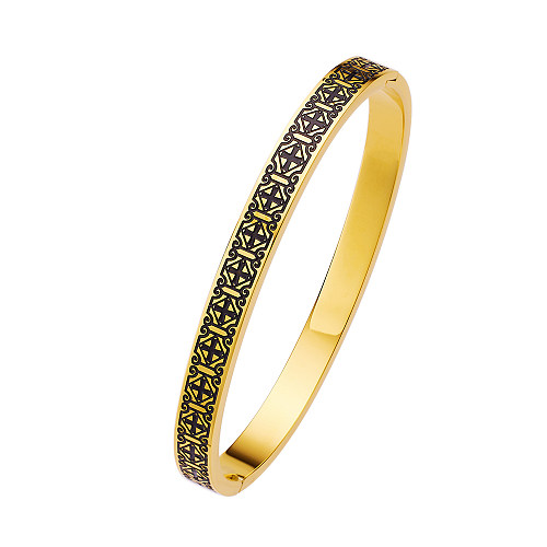 Classical Simple Style Roman Style Cross Stainless Steel Plating Bangle