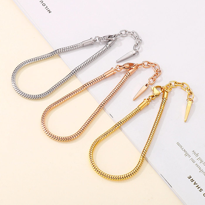 Fashion Geometric Titanium Steel Bracelets Jewelry Metal Button Stainless Steel Bracelets