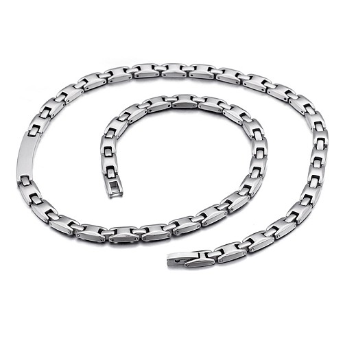 Europeu e americano titânio aço feminino pulseira moda casal colar moda livre letras jóias moda terno conjunto de duas peças