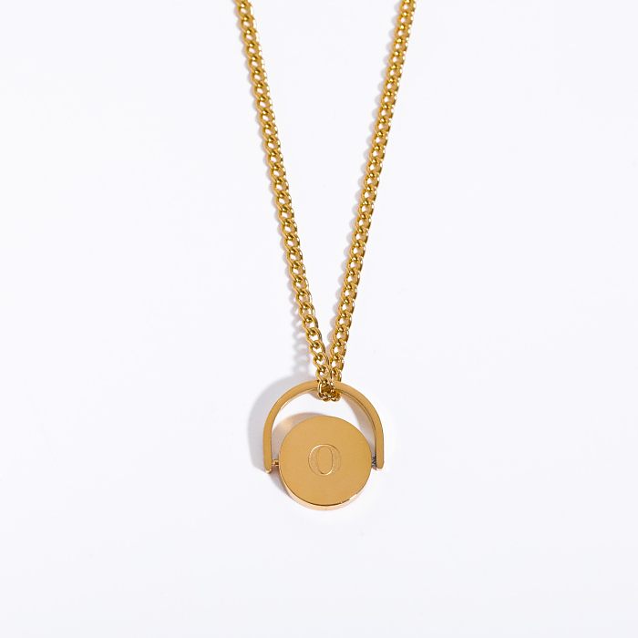 Simple Style Streetwear Letter Stainless Steel Plating Inlay 18K Gold Plated Pendant Necklace