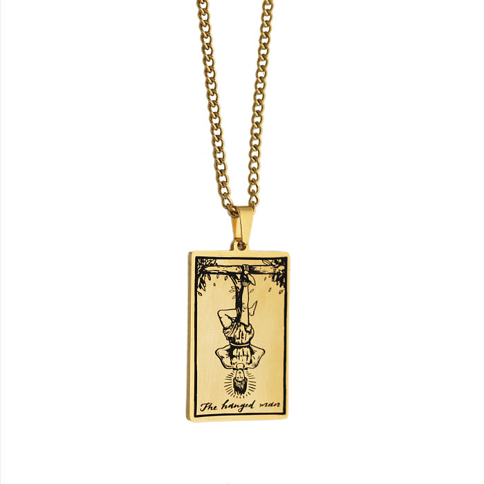 Retro Tarot Stainless Steel  Stainless Steel Plating Necklace