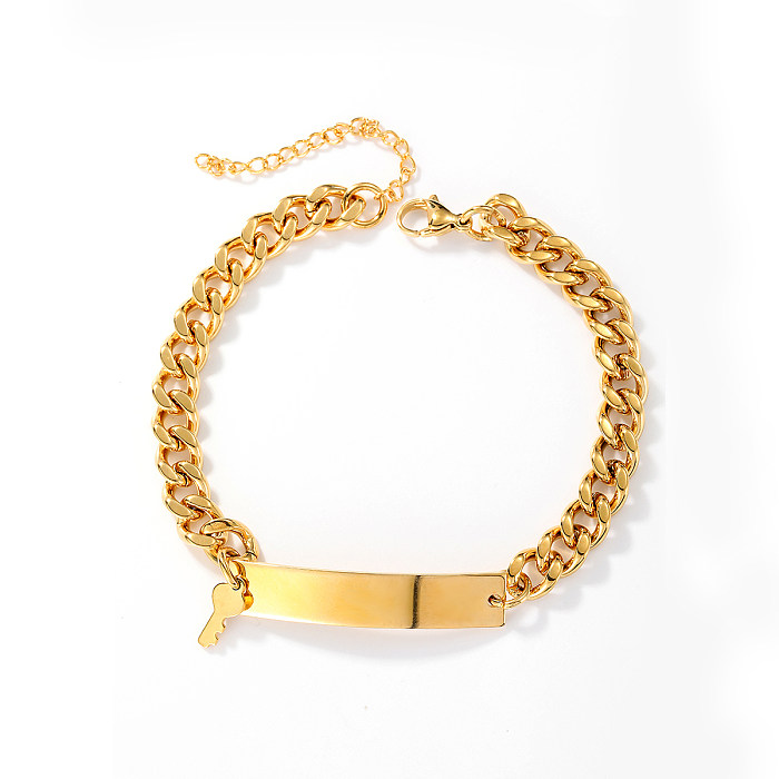 1 Piece Fashion Star Key Rectangle Stainless Steel Plating Bracelets