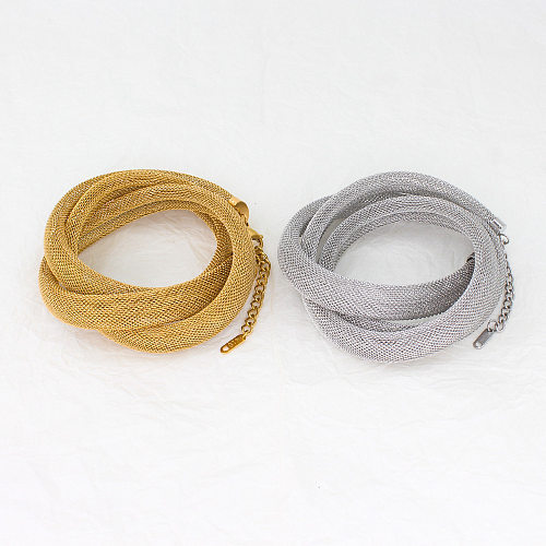 Bracelet en acier inoxydable de couleur unie de style simple et moderne en vrac