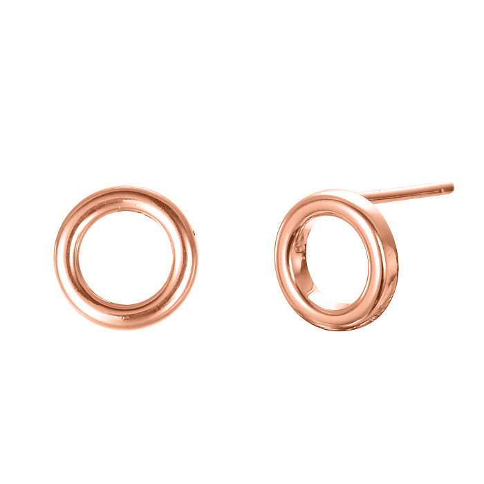 Boucles d'oreilles rondes géométriques creuses en acier inoxydable pour femmes, simples, 316L, offre spéciale
