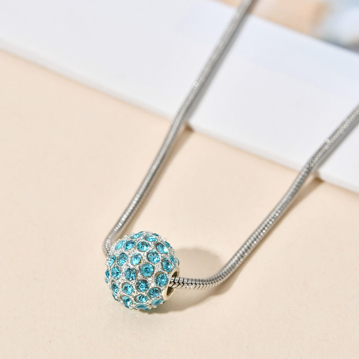 Collar redondo de diamantes de imitación con incrustaciones de aleación de acero inoxidable estilo IG