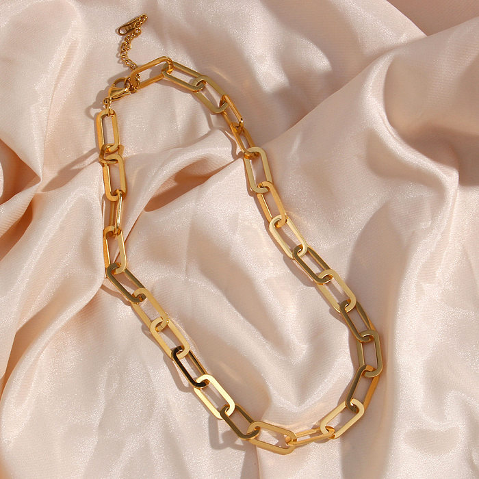 Einfache geometrische Edelstahl-Halskette mit Überzug aus Edelstahl