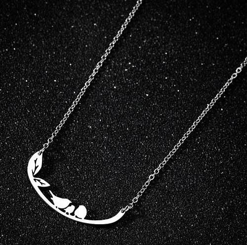 Fashion Bird Stainless Steel  Plating Pendant Necklace