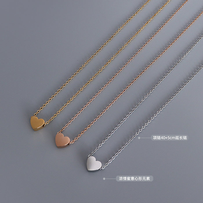 Korean Heart-shape Stainless Steel Necklace Wholesale