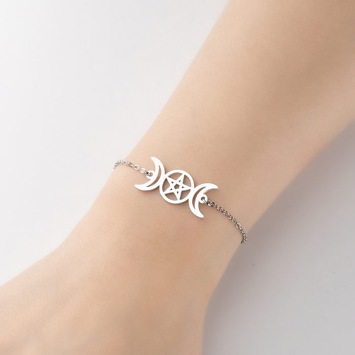 1 pièce de bracelets de placage géométriques en acier inoxydable de style simple