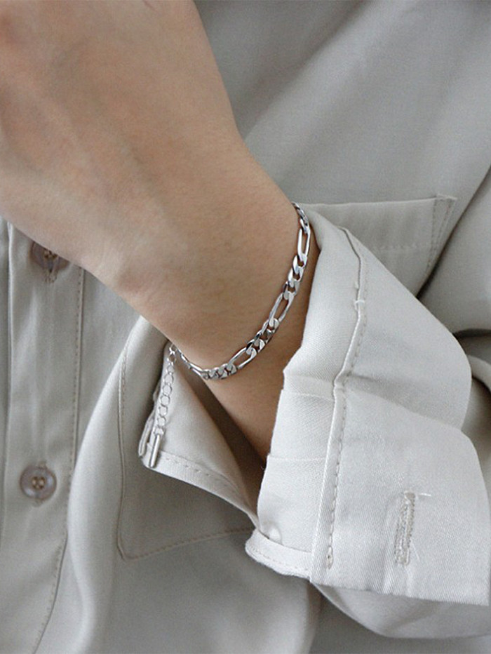 Bracelets géométriques d'acier inoxydable de couleur unie de style simple en vrac