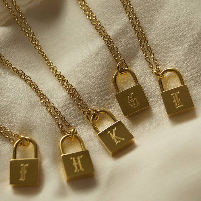Modische Buchstaben-Halskette aus Edelstahl mit Überzug aus Edelstahl
