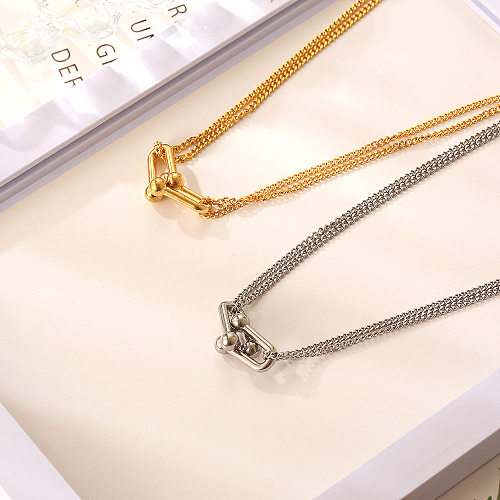 Casual Simple Style U Shape Stainless Steel Plating Necklace