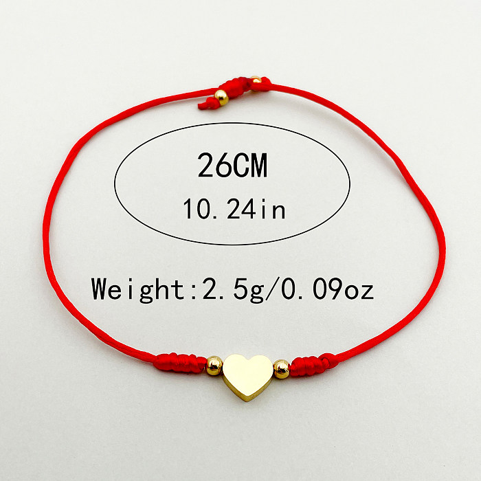 Classical Romantic Sweet Heart Shape Stainless Steel Metal Polishing Plating Gold Plated Bracelets
