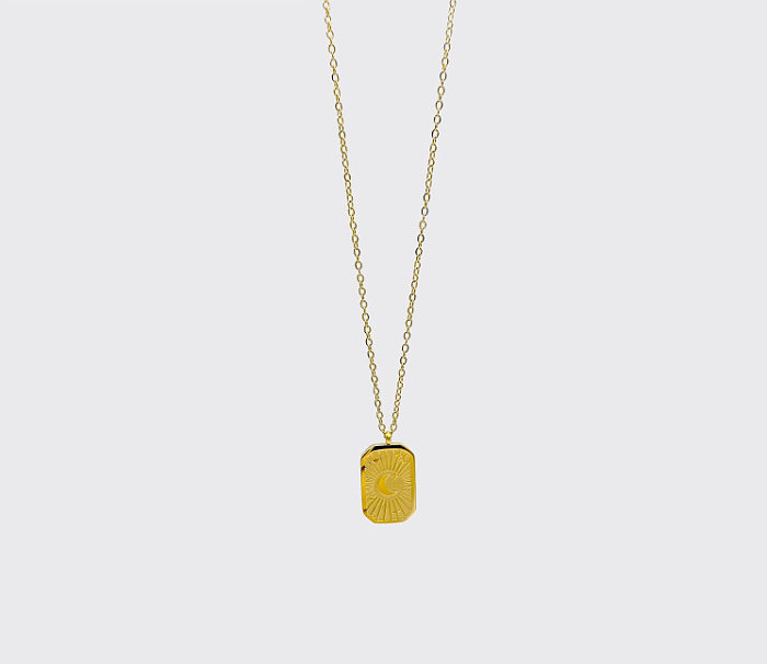 Elegant Streetwear Geometric Stainless Steel Plating 18K Gold Plated Pendant Necklace