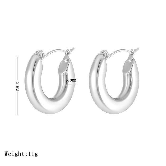 1 paire de boucles d'oreilles en acier inoxydable, Style Simple, placage géométrique