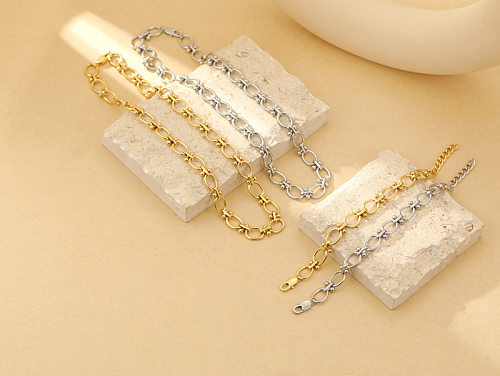 Bracelets plaqués or d'acier inoxydable de couleur unie de style simple en vrac