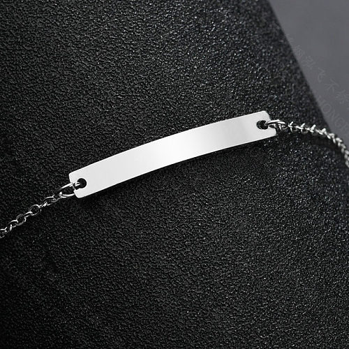 Bracelet d'identification géométrique de mode en titane et acier inoxydable (couleur acier) bijoux fins NHHF1347-Steel-color