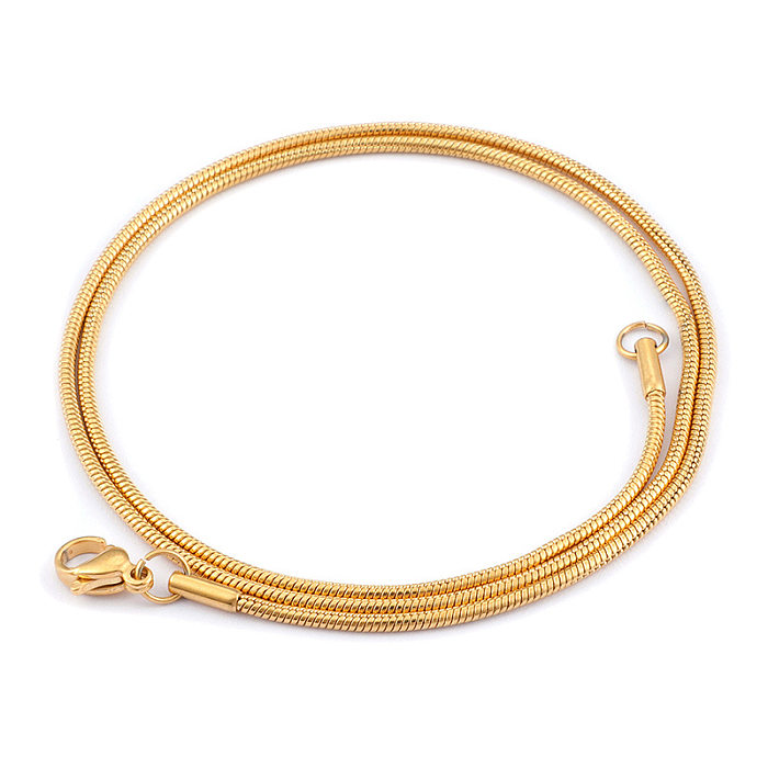Stainless Steel  Necklace Fashion Round Snake Bone Chain