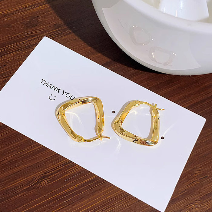 1 Pair IG Style Simple Style Solid Color Plating Stainless Steel Earrings