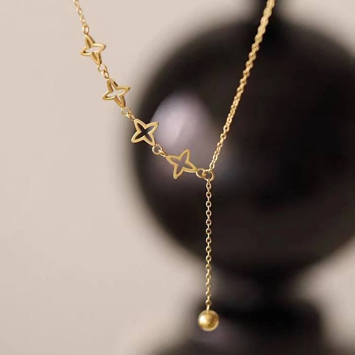 Elegant Simple Style Star Stainless Steel Plating 18K Gold Plated Necklace