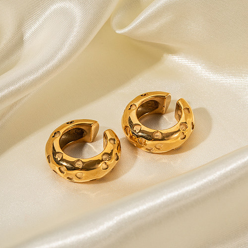 1 Pair Simple Style C Shape Plating Stainless Steel  18K Gold Plated Ear Clips