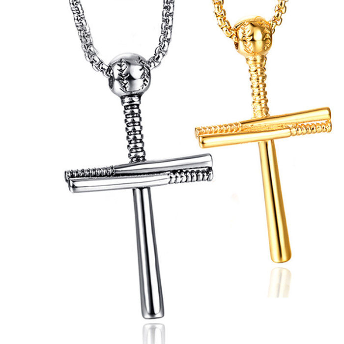 Hip-Hop-Rock-Streetwear-Halskette mit Kreuz-Anhänger aus Edelstahl