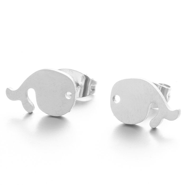 Simple Small Whale Alloy Earrings Wholesale