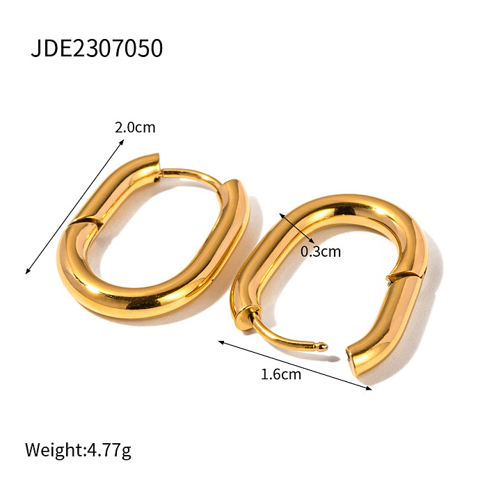 1 Pair IG Style Star Heart Shape Rectangle Plating Stainless Steel  18K Gold Plated Earrings