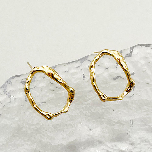 1 Pair Casual Simple Style Commute Irregular Plating Stainless Steel  Gold Plated Ear Studs