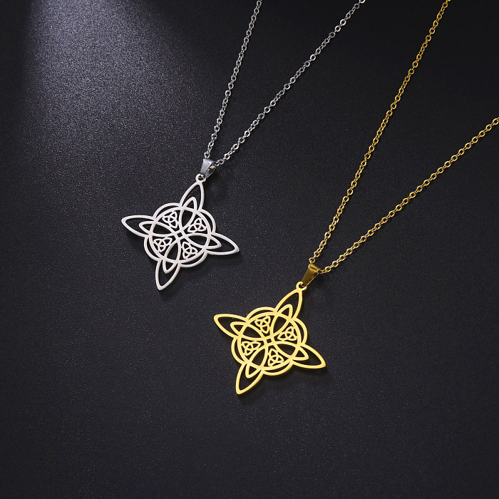 Einteilige Lieferung im koreanischen Stil, personalisierte Hexe, doppelschichtiger keltischer Dreiecksanhänger aus 304 Edelstahl