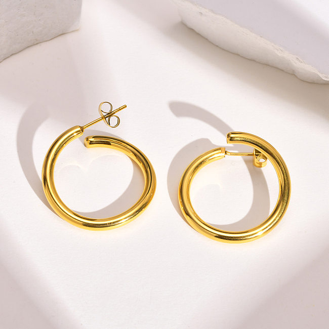Fashion Solid Color Stainless Steel  Earrings Plating Stainless Steel  Earrings