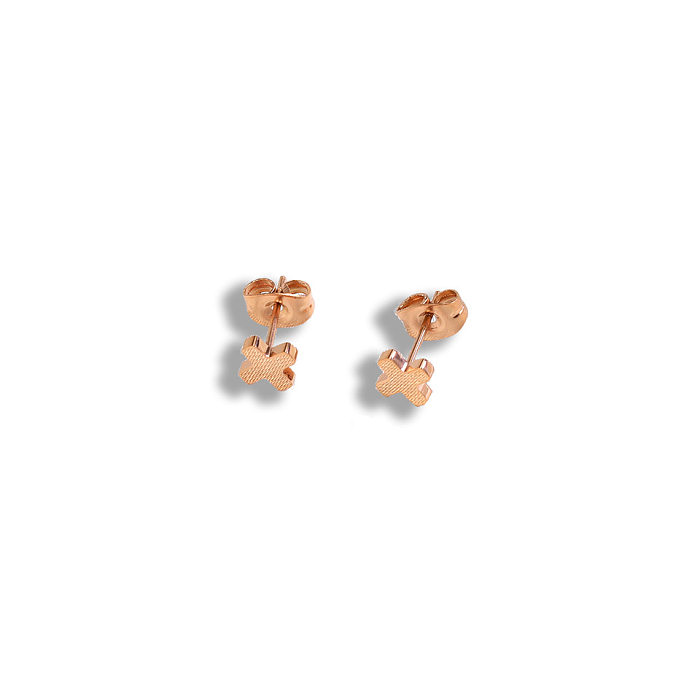 1 par de pinos de orelha banhados a ouro 18K, estilo simples, cor sólida, aço inoxidável