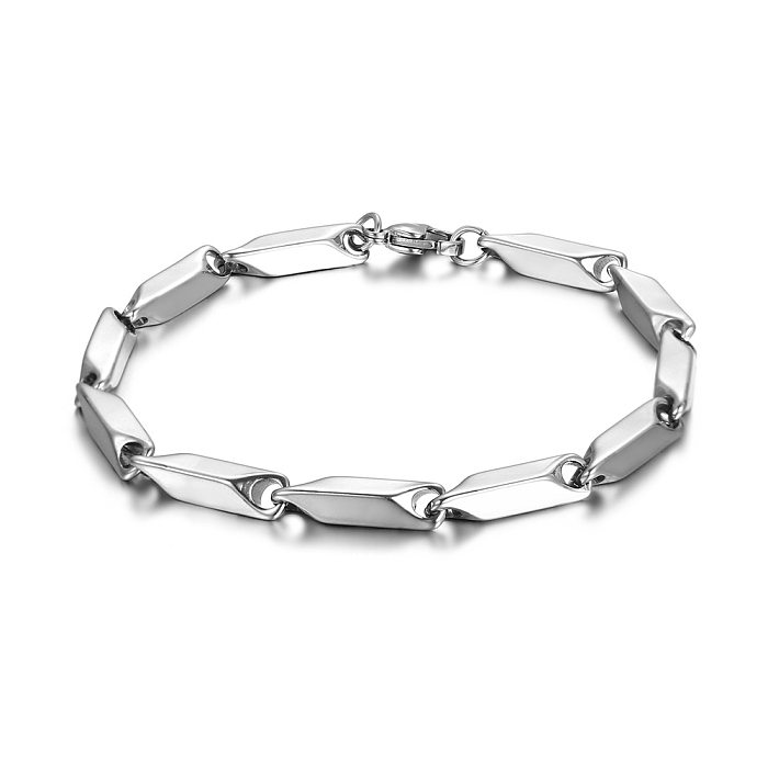 Hip-Hop Retro Rhombus Titanium Steel Polishing Bracelets