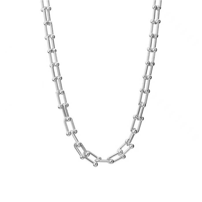 Simple Style Streetwear U Shape Stainless Steel Plating Necklace