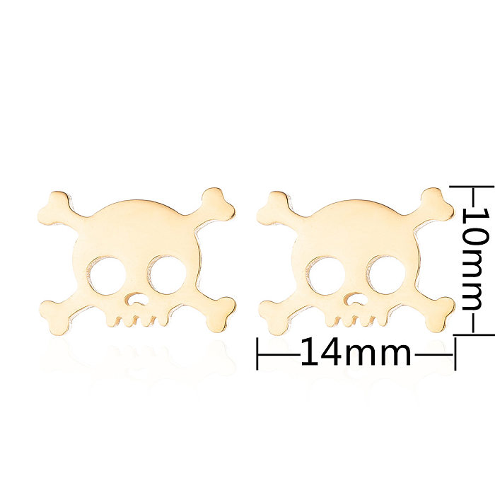 Unisex-Ohrringe im schlichten Totenkopf-Stil aus Edelstahl ohne eingelegte Ohrstecker aus Edelstahl