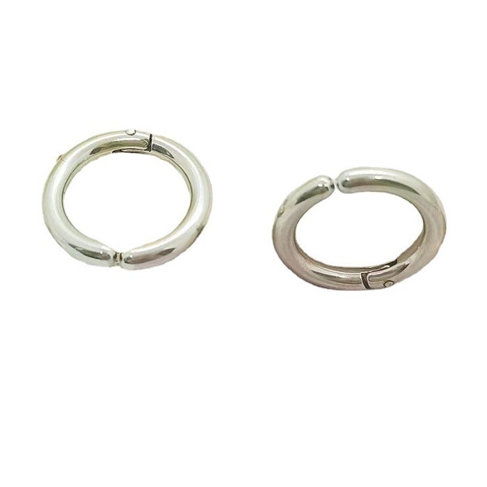 1 Pair Simple Style Round Plating Stainless Steel  Hoop Earrings