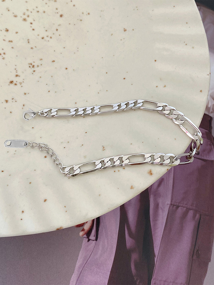 Bracelets géométriques d'acier inoxydable de couleur unie de style simple en vrac