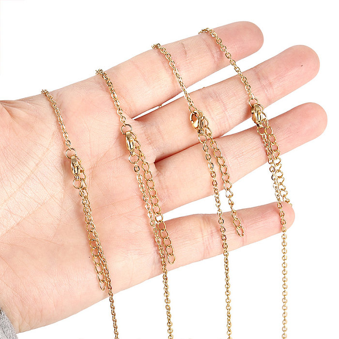 Basic Solid Color Stainless Steel  Necklace In Bulk