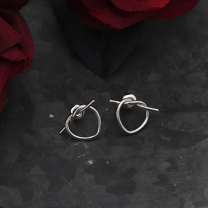 1 Pair Casual Classic Style Heart Shape Hollow Out Stainless Steel  Ear Studs