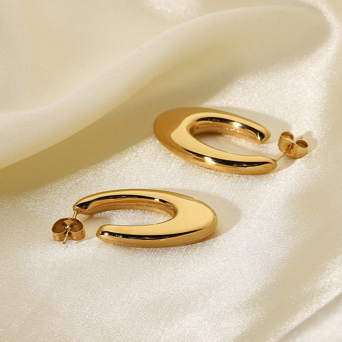 1 Pair Simple Style Classic Style Color Block Plating Stainless Steel Gold Plated Ear Studs