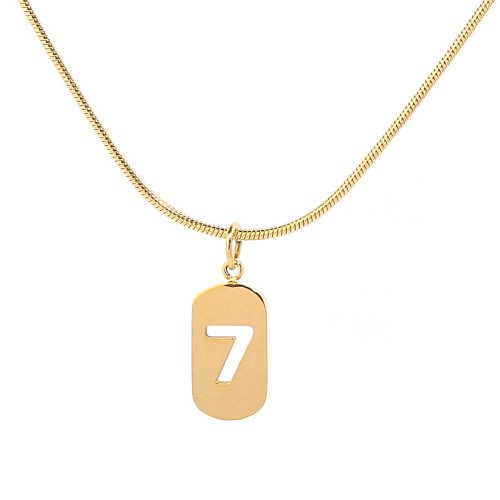 Collier pendentif plaqué acier inoxydable avec numéro de mode