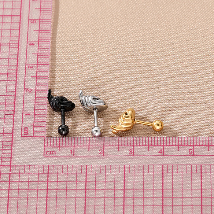 1 قطعة النمط الياباني أسلوب بسيط الكورية نمط لفتة الفولاذ المقاوم للصدأ الأذن ترصيع