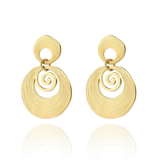 1 Pair Retro Streetwear Geometric Plating Stainless Steel  18K Gold Plated Drop Earrings