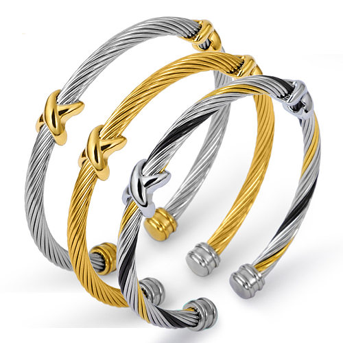 Bracelet plaqué or Commute Infinity de couleur unie en acier inoxydable