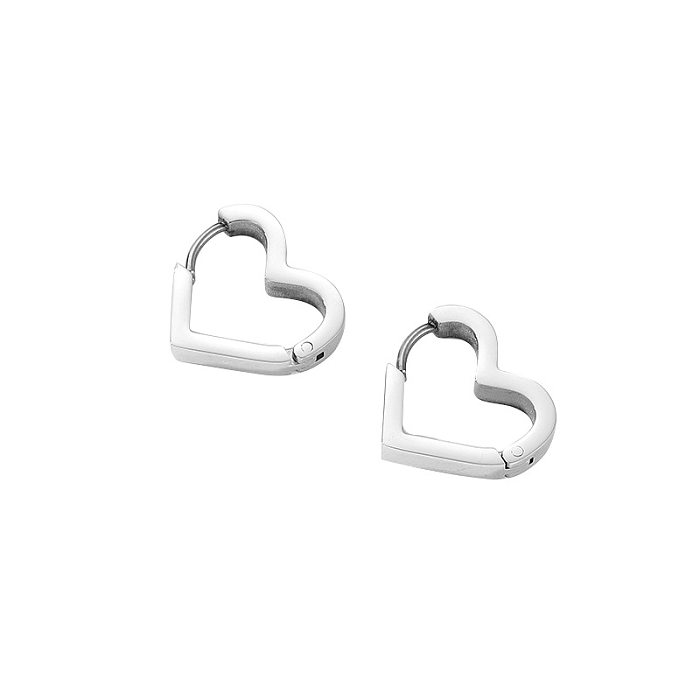 New Fashion Simple Heart-Shaped Stainless Steel  Earrings