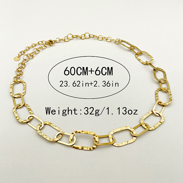 Streetwear Solid Color Stainless Steel  Plating Gold Plated Necklace