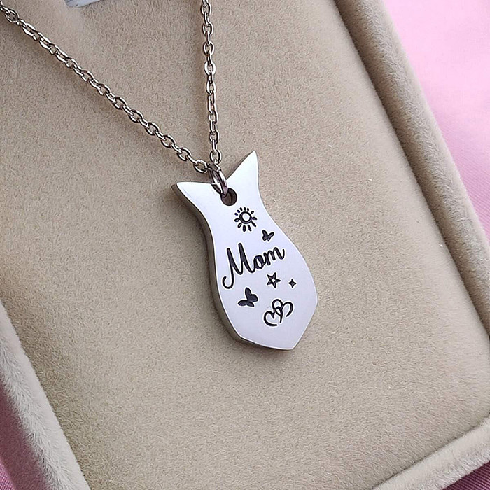 Wholesale Simple Style Letter Stainless Steel  Pendant Necklace