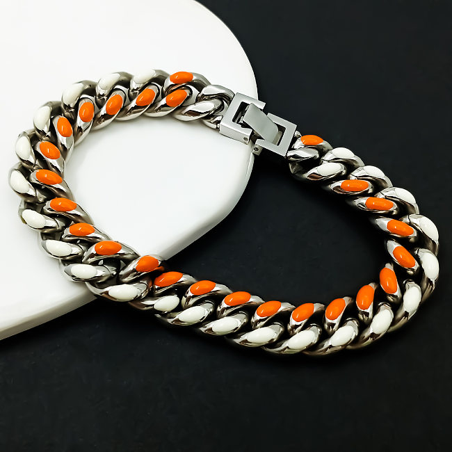 Bracelets de placage en acier titane géométrique de style simple punk de style vintage