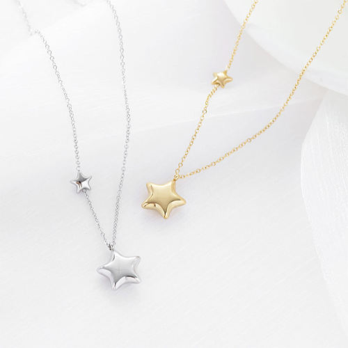 Fashion Star Stainless Steel Necklace Plating Stainless Steel  Necklaces 1 Piece
