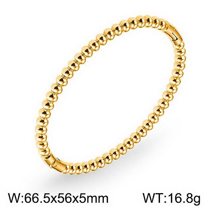Bracelet plaqué or 18 carats en acier titane en bambou Commute de style IG
